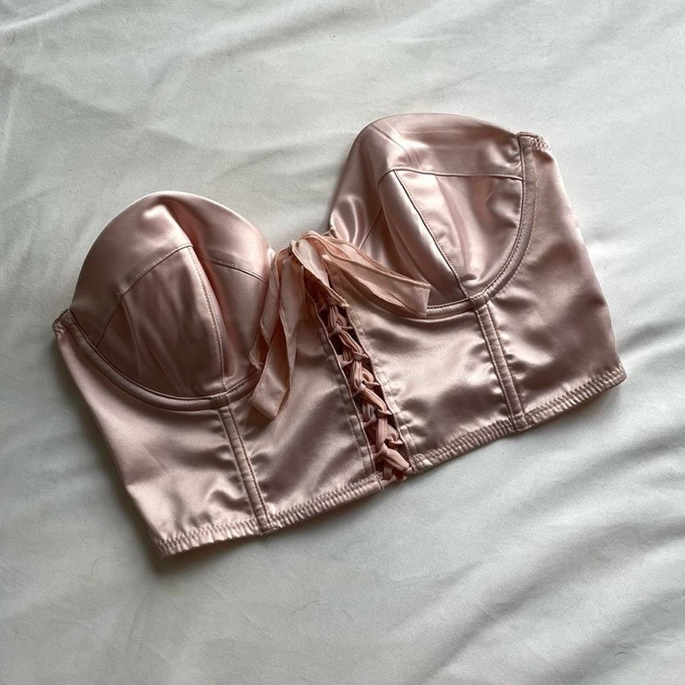 Vintage Pink Corset Bustier Top